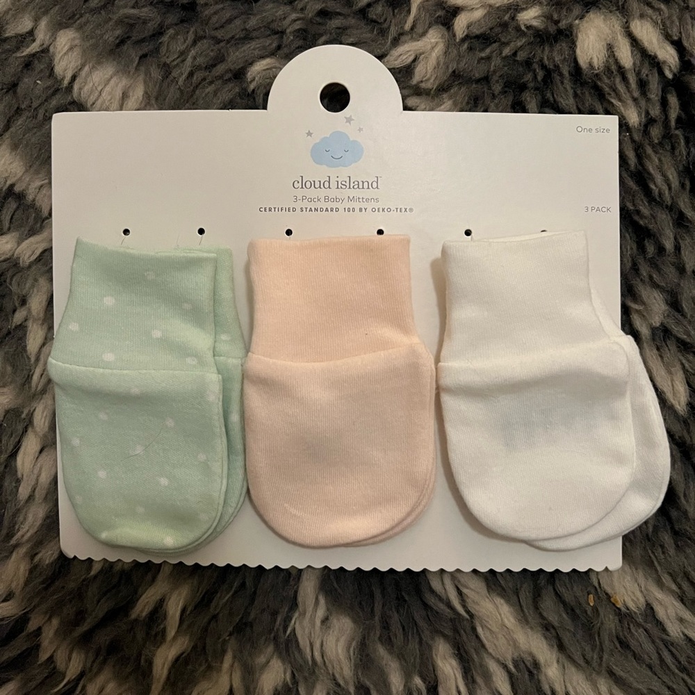 NEW cloud island baby mittens